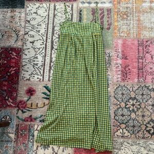 Green Gingham Maxi Dress